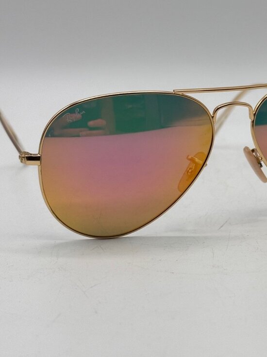 Ray-Ban RB3025 Aviator Sunglasses 112/4T Gold/Pink Flash Lens main image 14